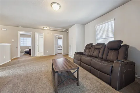 a living room with furniture