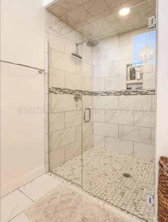 a bathroom with a shower
