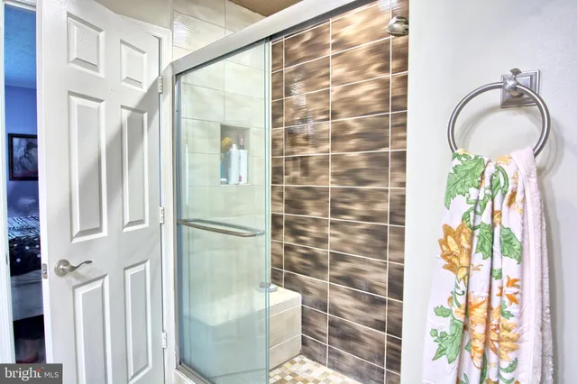 a bathroom with a shower