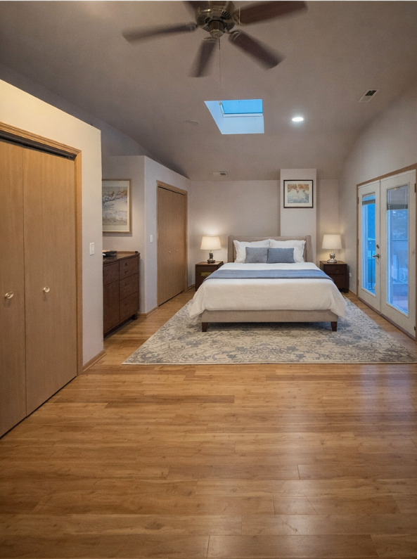 7332 Beloit Avenue Bridgeview, IL 60455 - Photo 5 of 21 a spacious bedroom with a bed and a chandelier