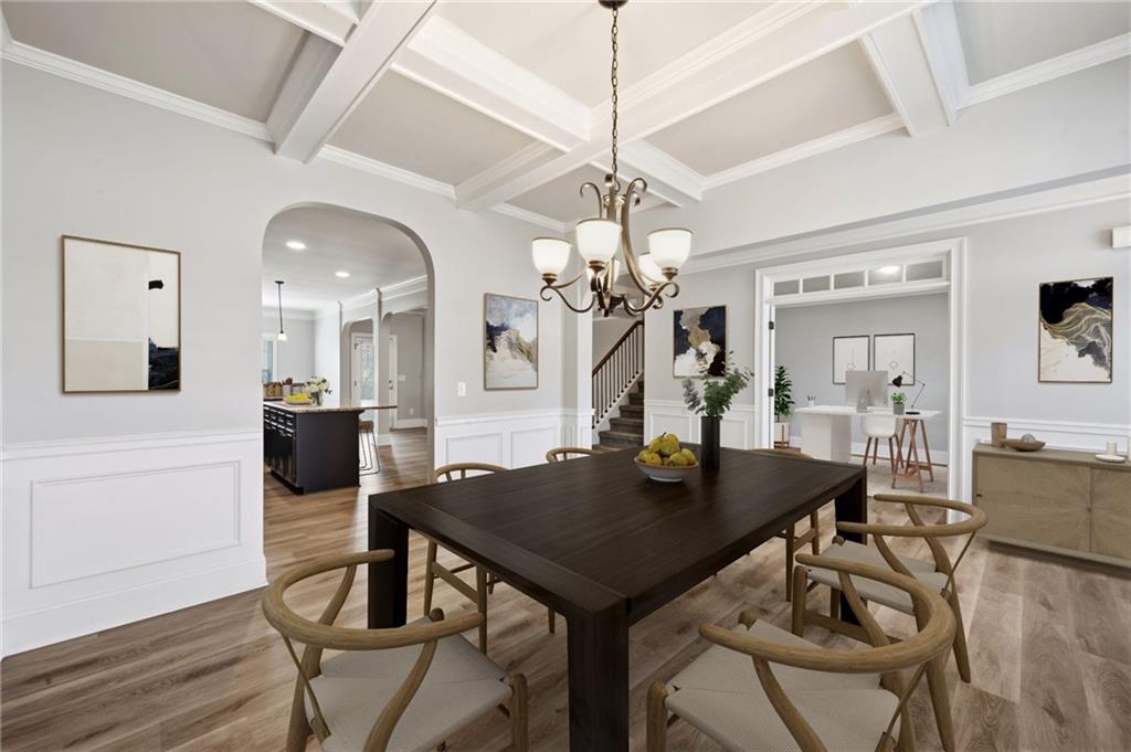 268 Clubhouse Crossing Acworth, GA 30101 - Photo 12 of 48 a view of a dining room with furniture and wooden floor