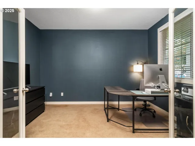 a workspace with furniture