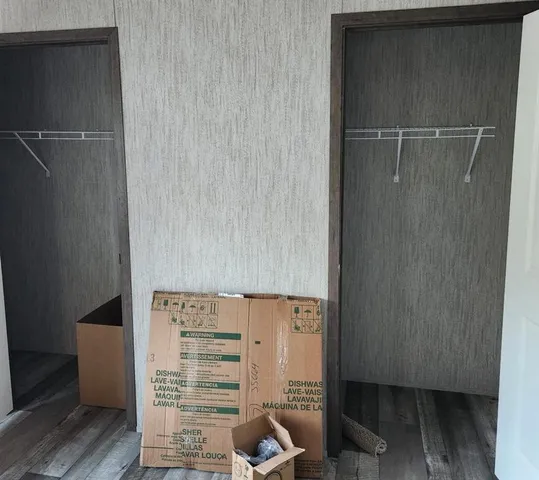 a close view of walk in closet