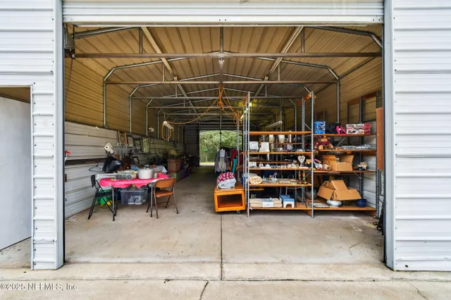 a backyard of a house with lots of green space