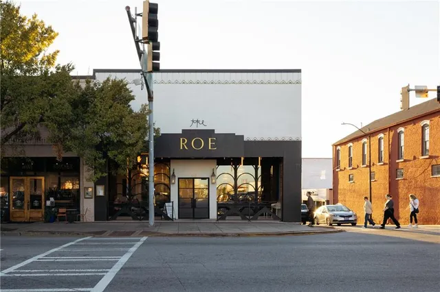 a view of a building with a street