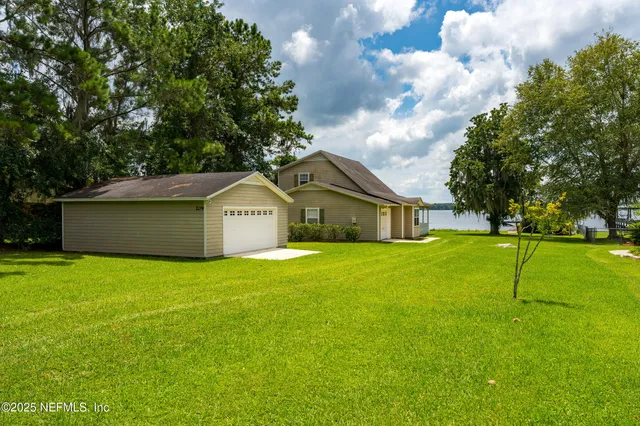 a house view with a garden space