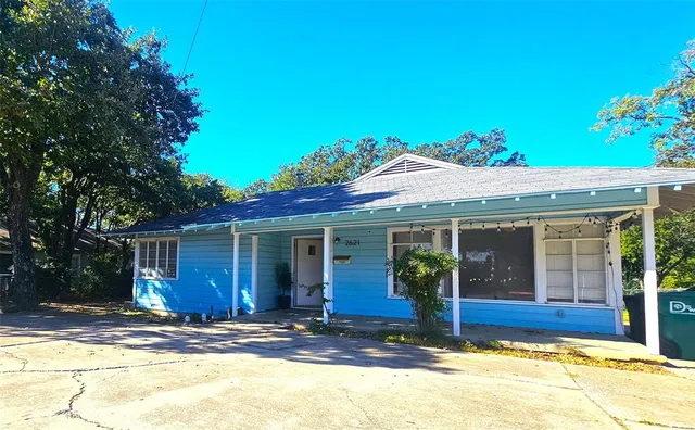 a view of a house with a patio