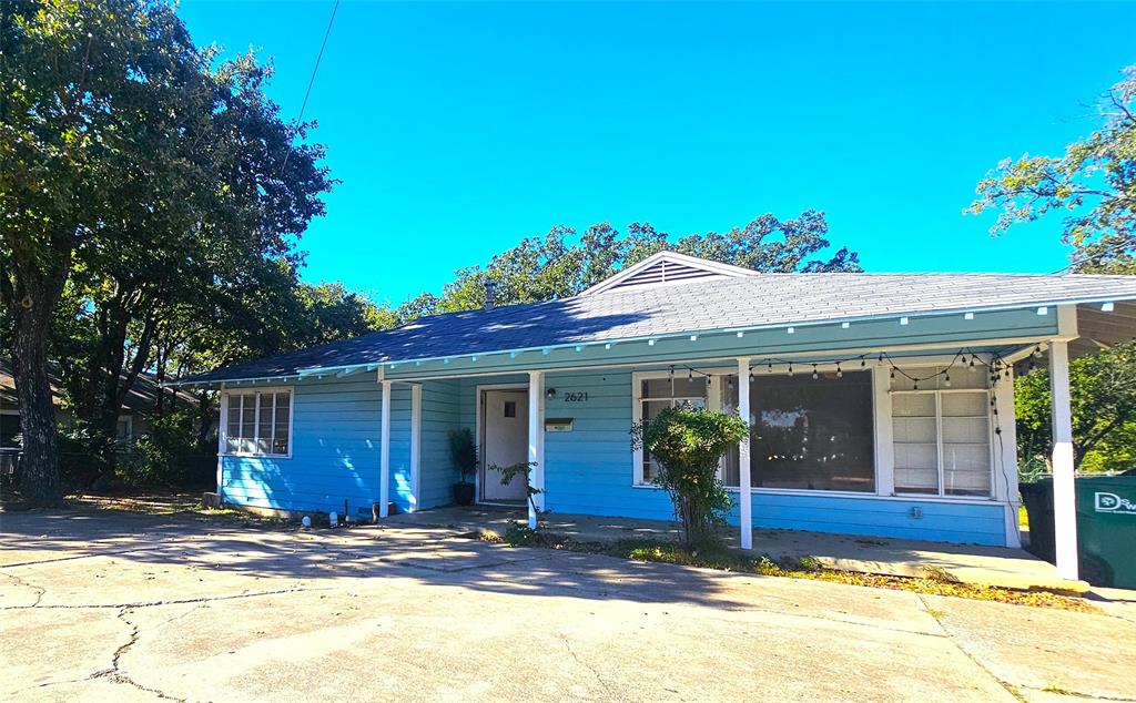 a view of a house with a patio