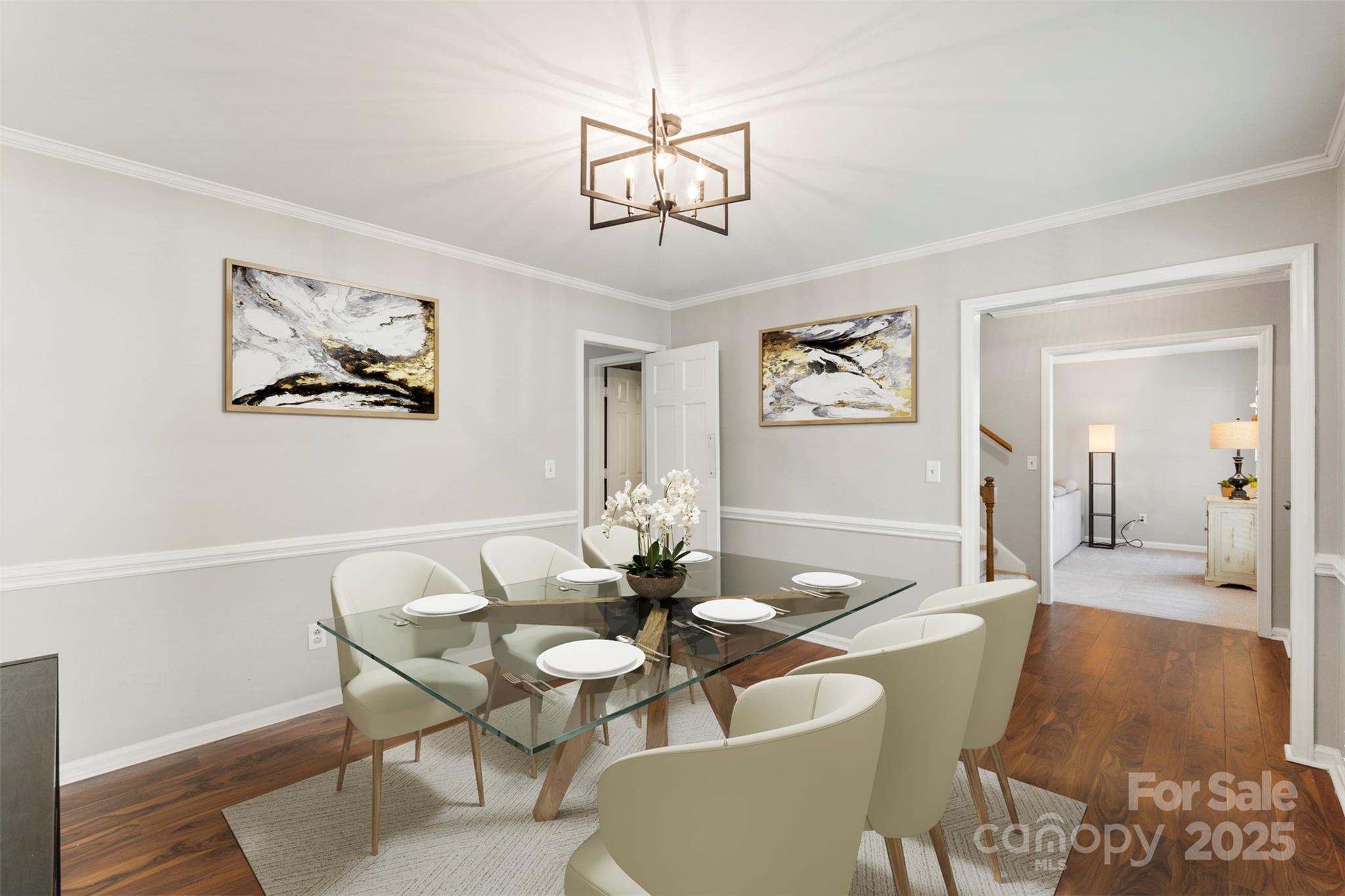 2519 Fitzpatrick Lane Matthews, NC 28105 - Photo 18 of 46 a dining room with furniture and wooden floor