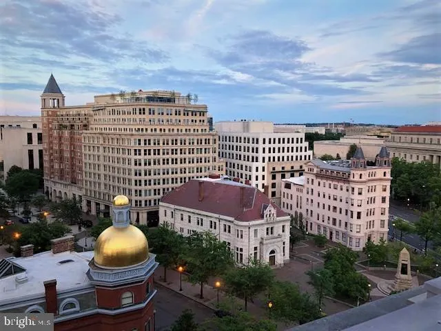 a view of a city and building