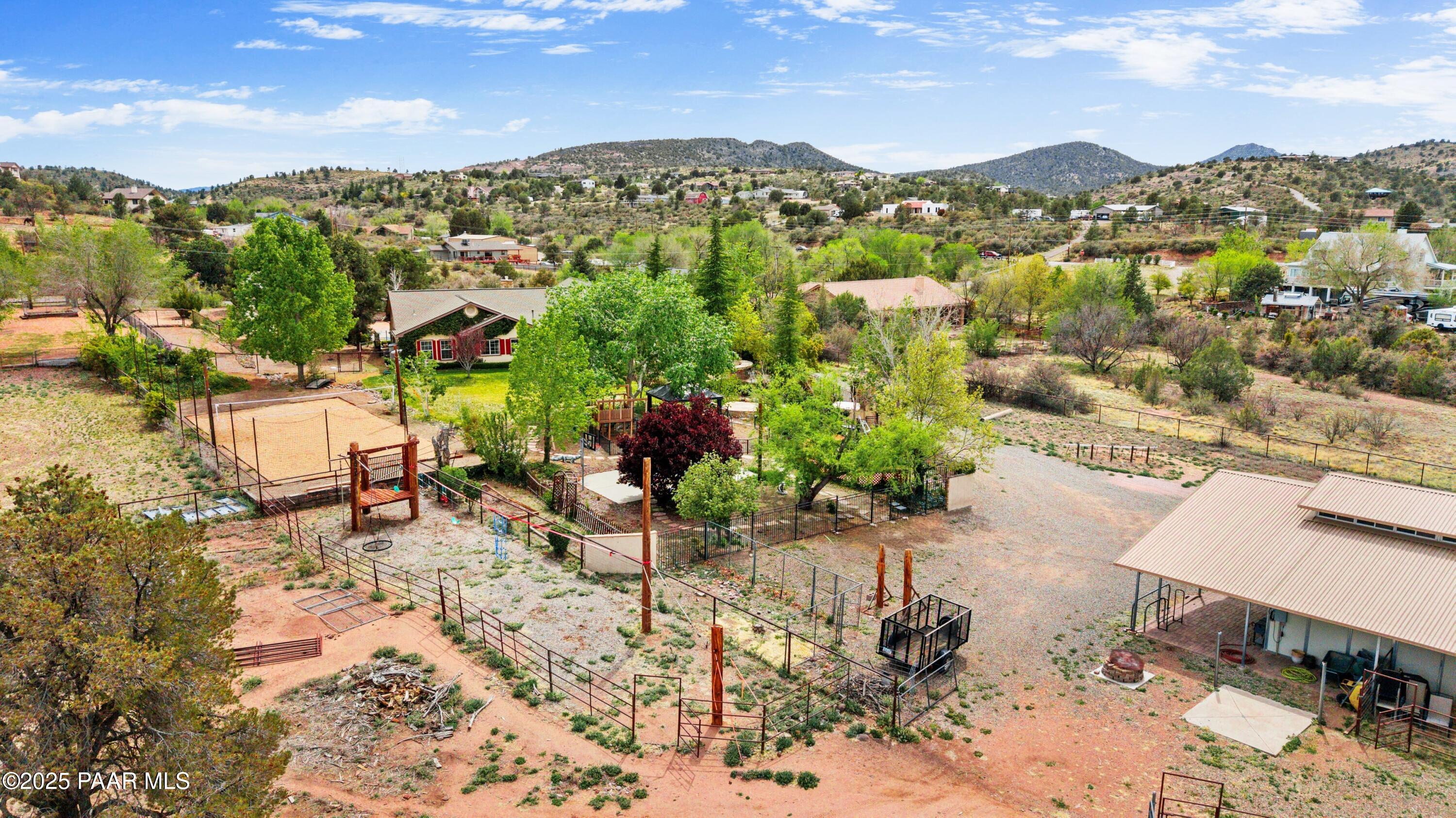 1530 West Ridge Drive Prescott, AZ 86305 - Photo 69 of 71 069_Aerial View Zip Line & Backyard