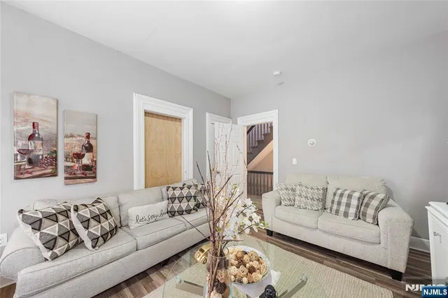 a view of a hallway with staircase