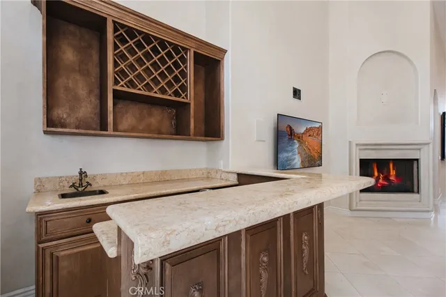 a kitchen with a stove and a microwave