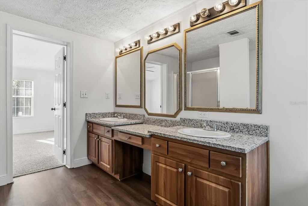 1785 Marsh Way Geneva, FL 32732 - Photo 29 of 40 a bathroom with a granite countertop sink and a mirror