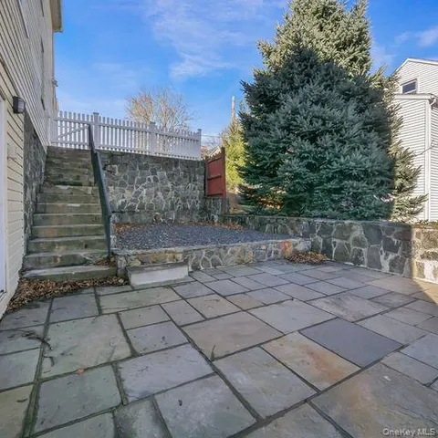 a view of a terrace with sky view