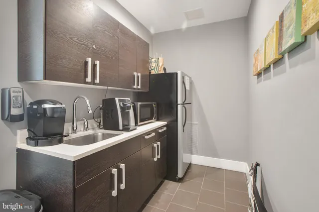 a view of a terrace with seating area