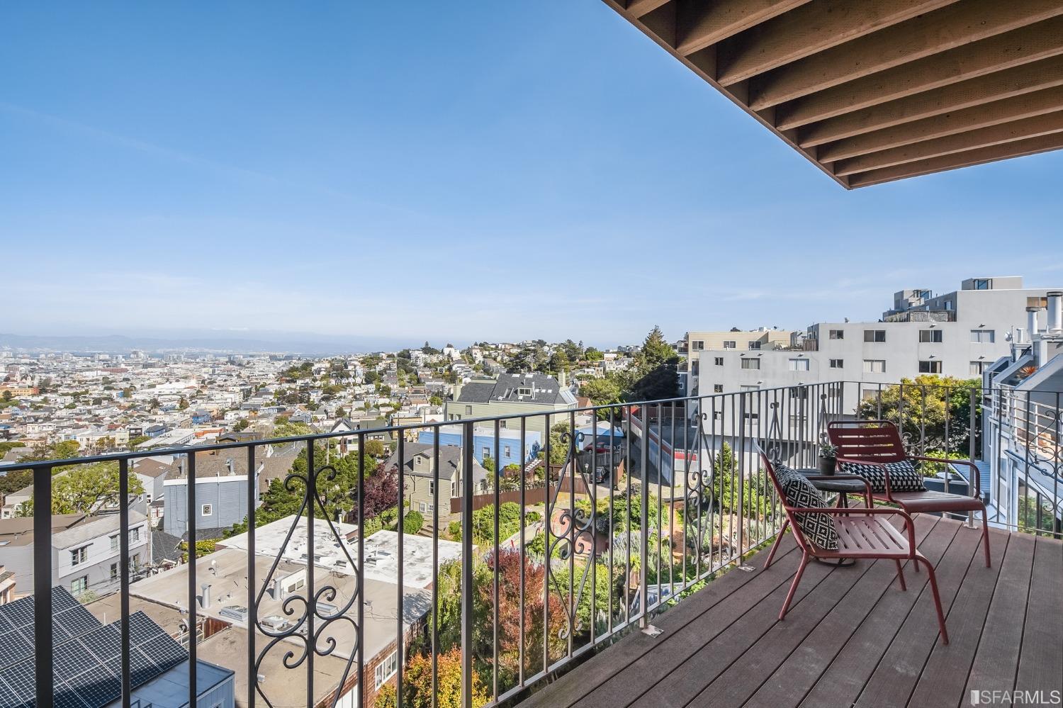 138 Corwin Street San Francisco, CA 94114 - Photo 56 of 60 a view of a balcony with an ocean view