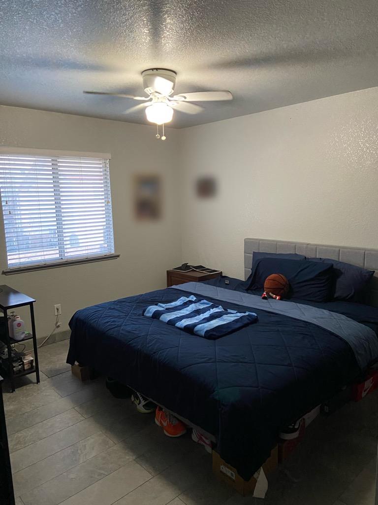 3608 Cassie Lane Ceres, CA 95307 - Photo 3 of 25 a bedroom with a bed and a chandelier