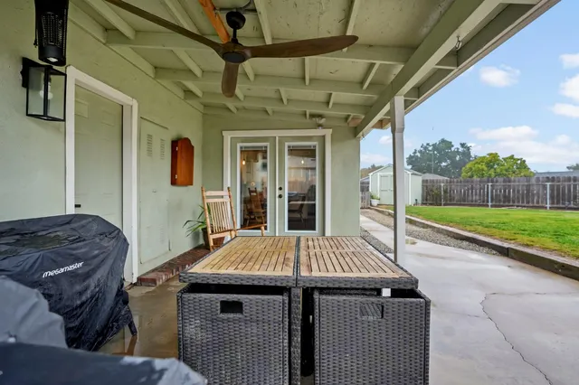 a outdoor space with furniture