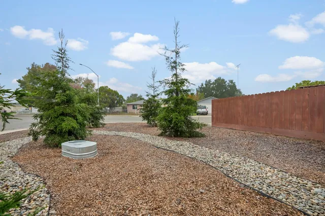 a view of a backyard