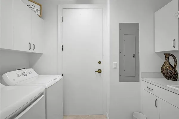 a view of a lake with outdoor space