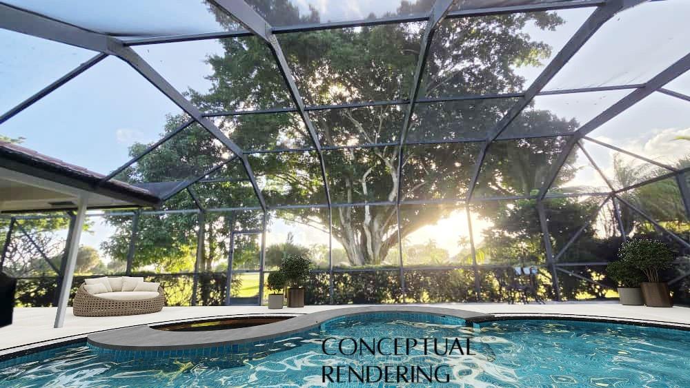 20167 Back 9 Drive Boca Raton, FL 33498 - Photo 6 of 28 a view of a patio with couches table and chairs and potted plants