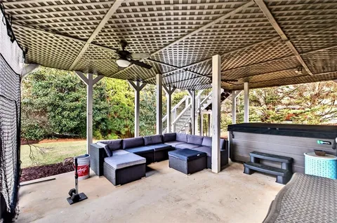 a outdoor living space with furniture