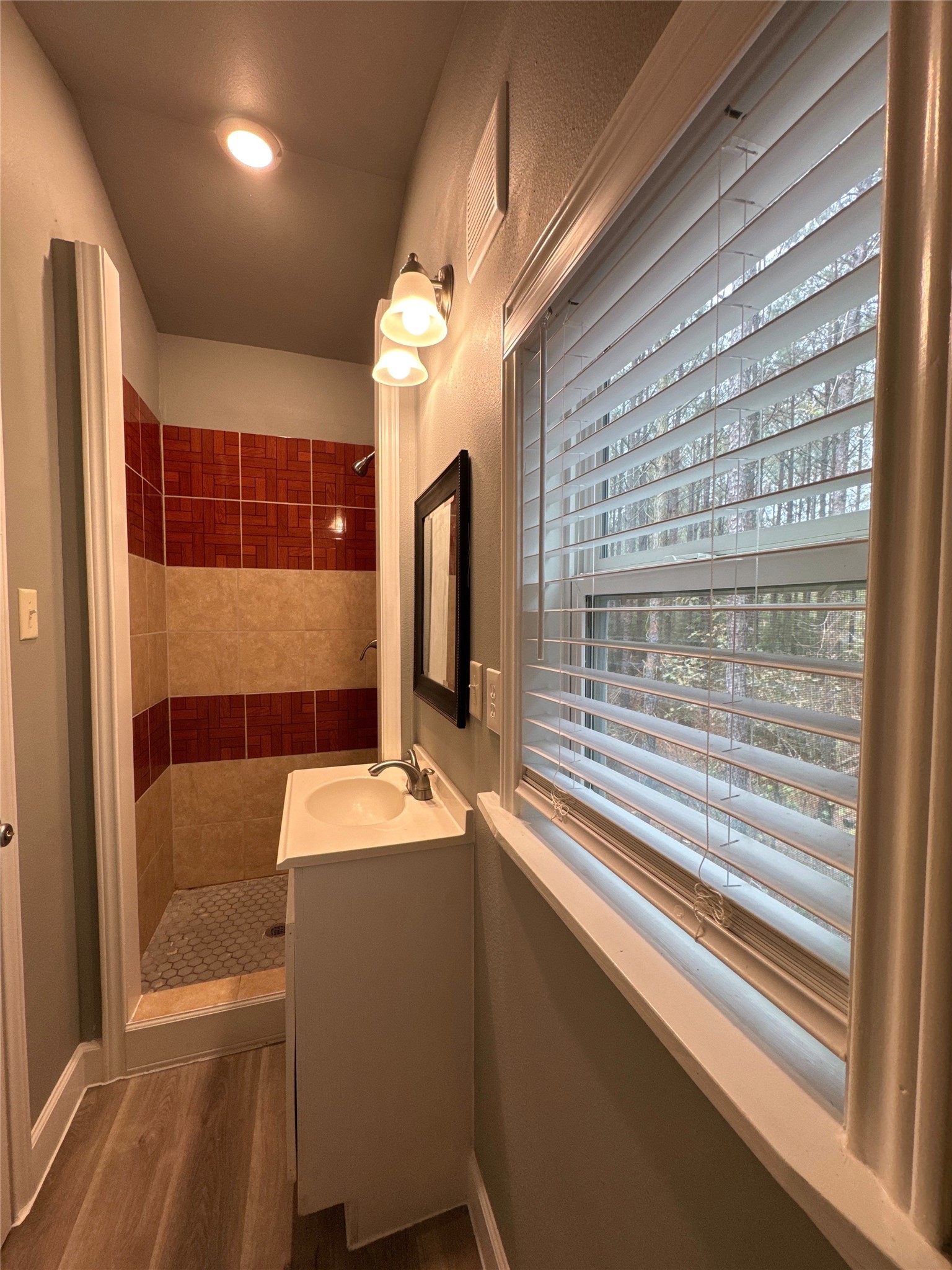 58 County Road 3560 Cleveland, TX 77327 - Photo 10 of 32 a bathroom with a sink and a mirror