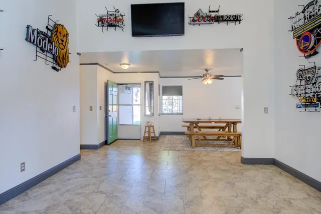 a room with furniture and a table