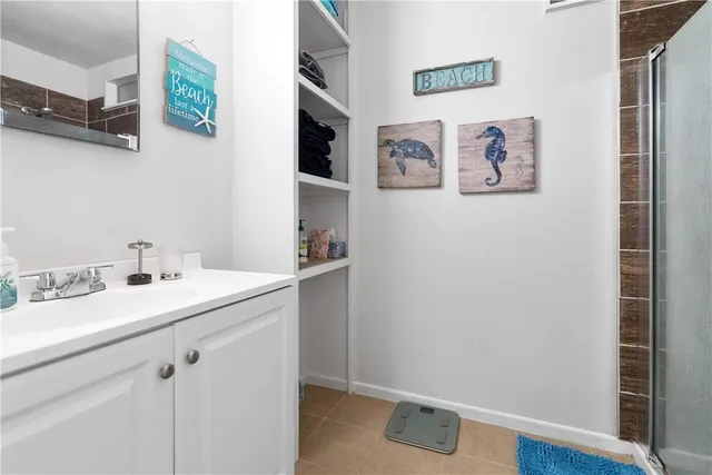 a bathroom with a shower