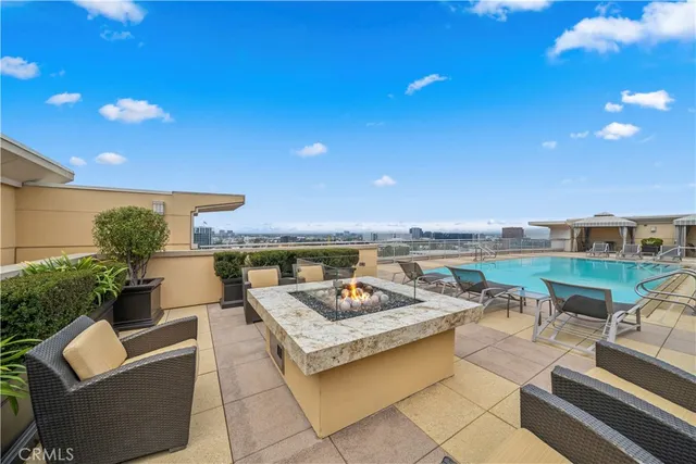 a outdoor space with patio furniture