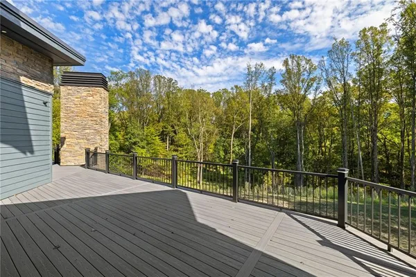 a view of a balcony with lake view