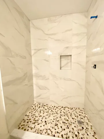 a bathroom with a shower