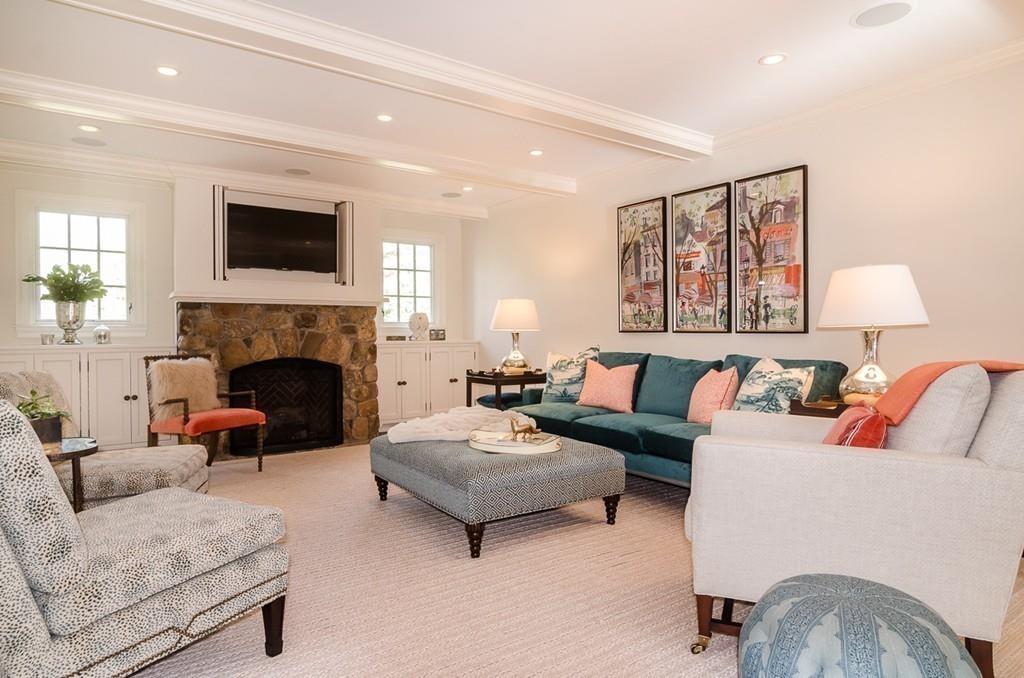 41 Highgate Road Wellesley, MA 02481 - Photo 14 of 24 a living room with furniture and a fireplace