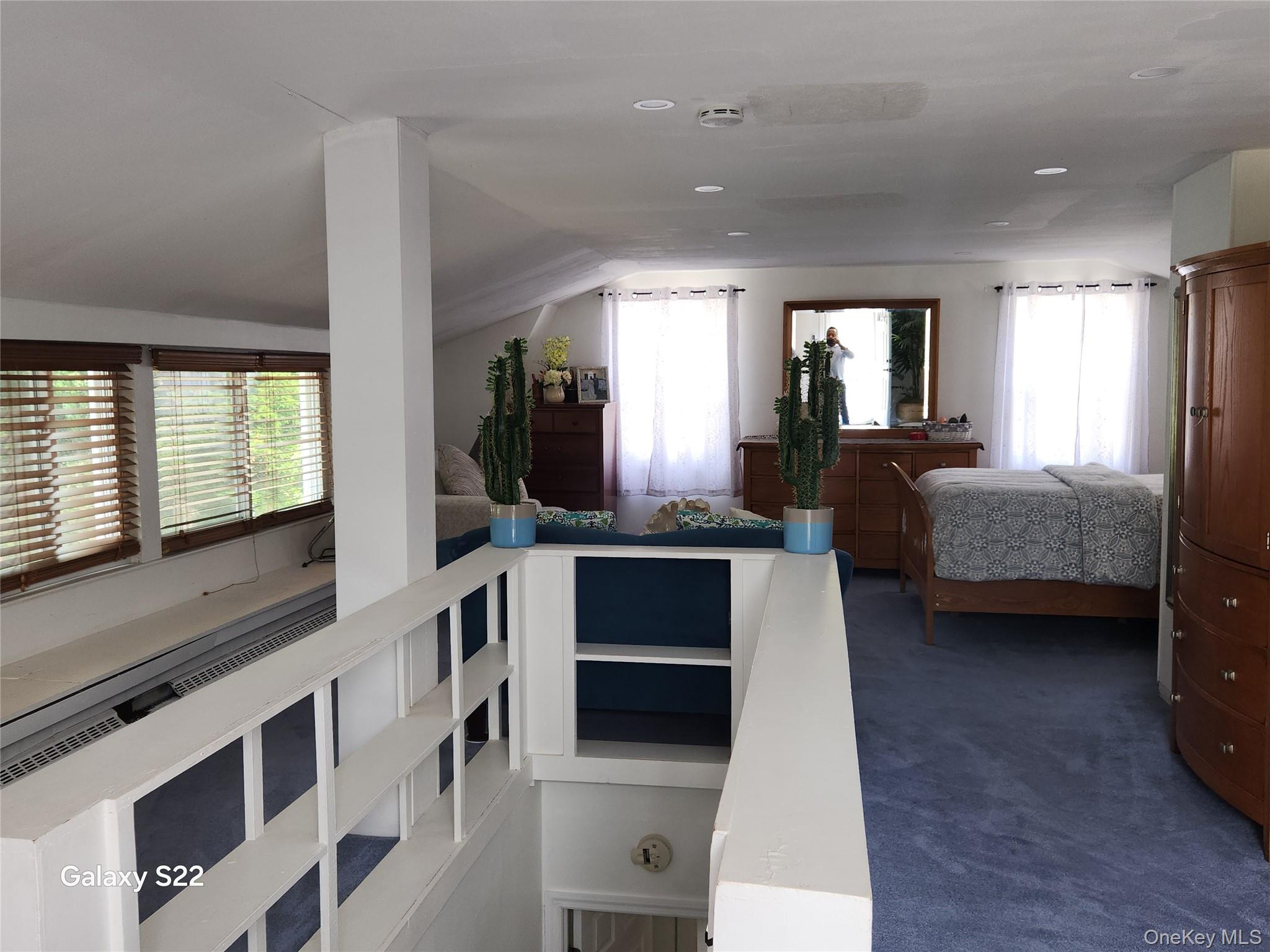 46 Randolph Road White Plains, NY 10607 - Photo 9 of 18 Bedroom with lofted ceiling, carpet floors, and recessed lighting