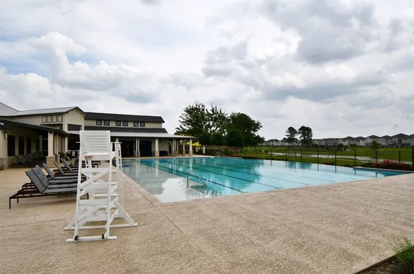 a view of a lake with a yard