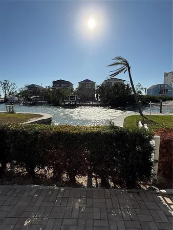 a view of a lake with outside space