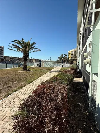 a view of a yard with an outdoor space