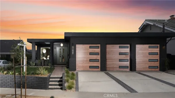 front view of a house with a garage