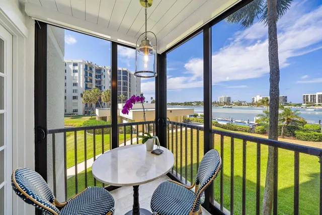 a view of a city from a balcony
