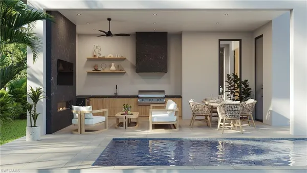 a front view of a residential apartment building with a yard