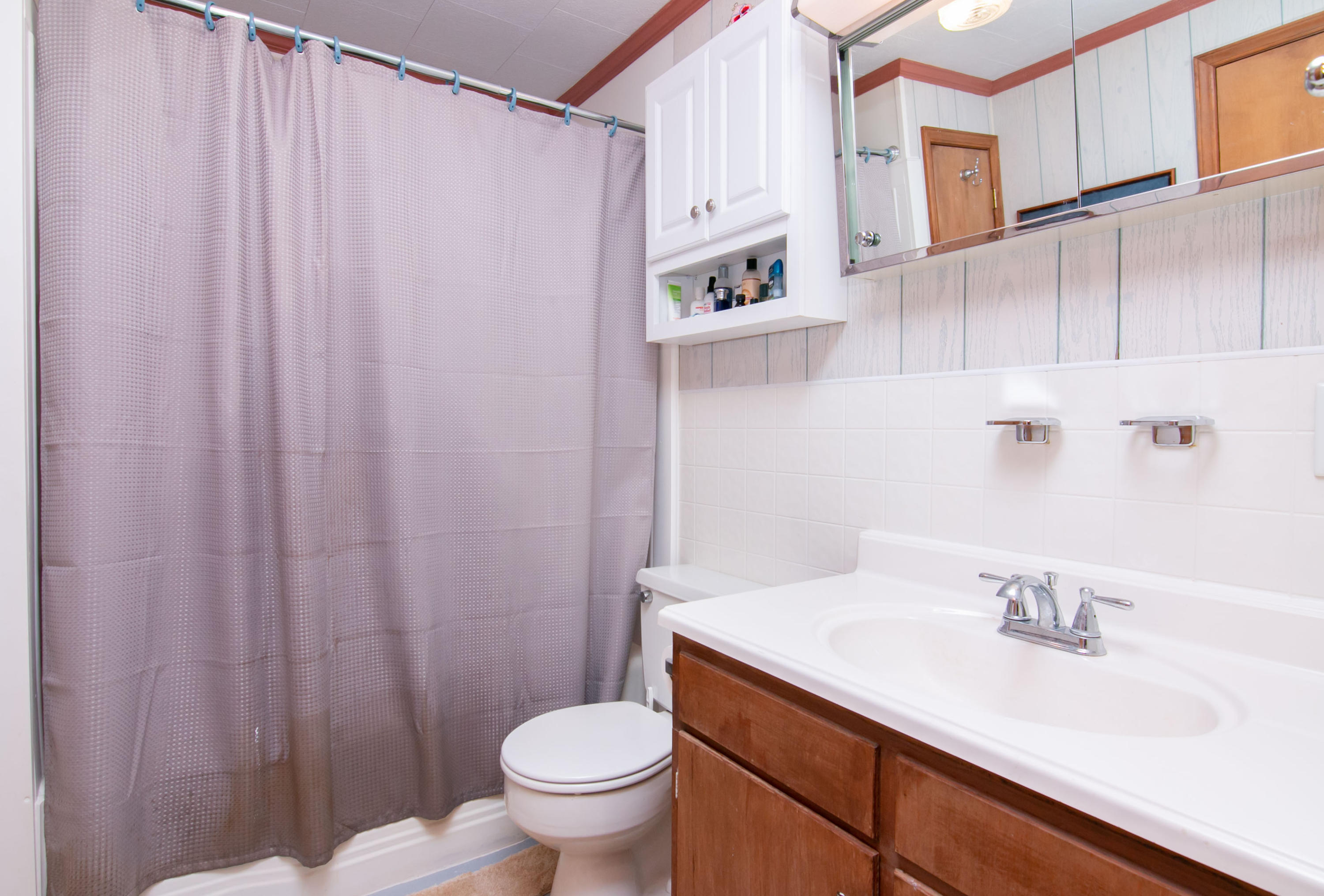3257 Sago Road Chatham, VA 24531 - Photo 51 of 94 a bathroom with a sink a toilet and shower curtain