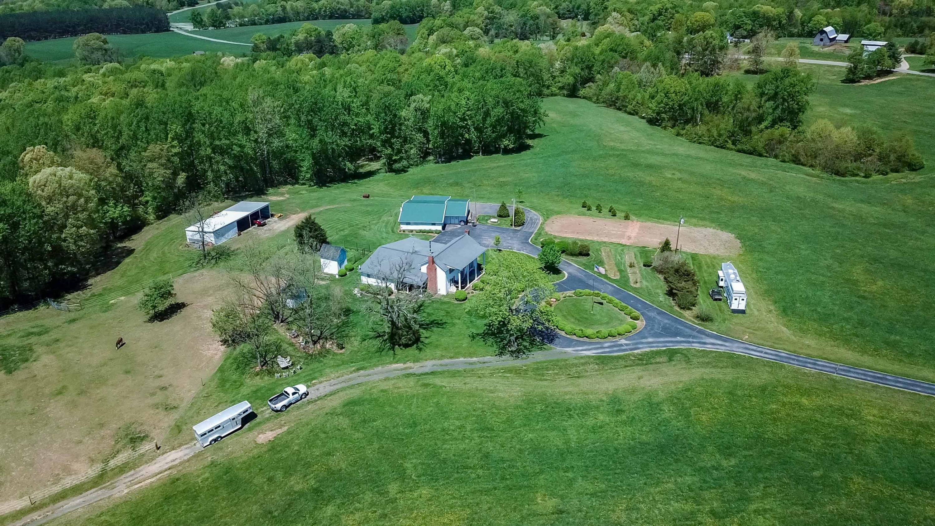 3257 Sago Road Chatham, VA 24531 - Photo 69 of 94 an aerial view of residential house with outdoor space and trees all around