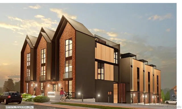 a view of a street with a building in the background