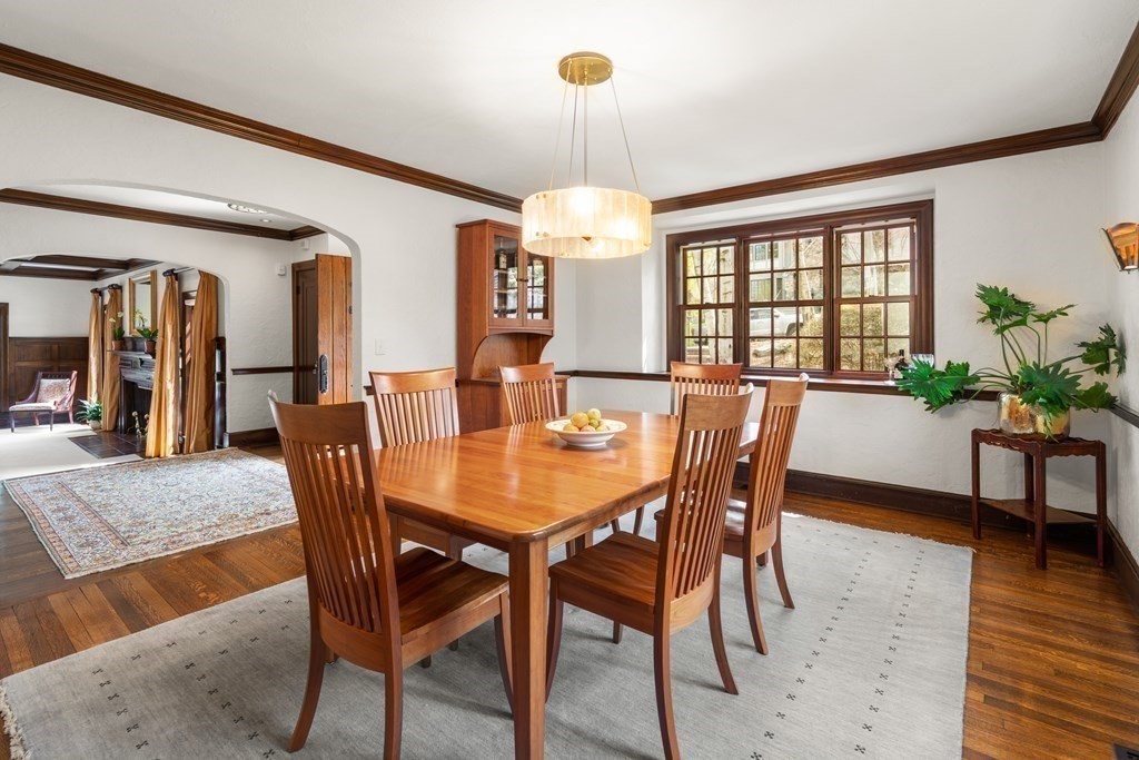 28 Sheffield Road Newton, MA 02465 - Photo 13 of 39 a dining room with furniture window and wooden floor