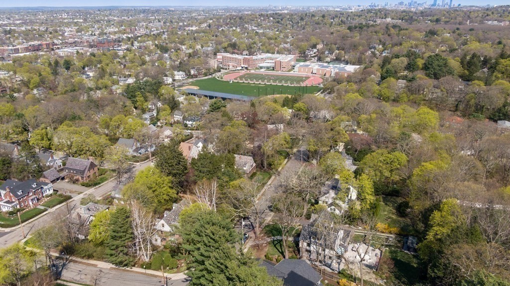 28 Sheffield Road Newton, MA 02465 - Photo 39 of 39 an aerial view of residential houses with outdoor space and trees