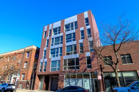 a front view of a building