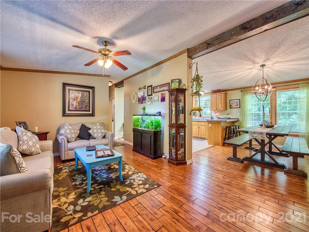 485 Loop Road Clyde, NC 28721 - Photo 5 of 33 a living room with furniture a wooden floor and next to a window