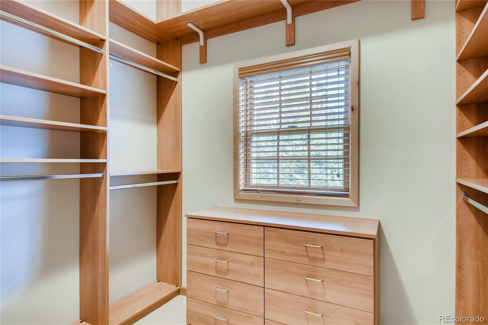 32104 Snowshoe Road Evergreen, CO 80439 - Photo 12 of 36 a view of walk in closet with empty racks