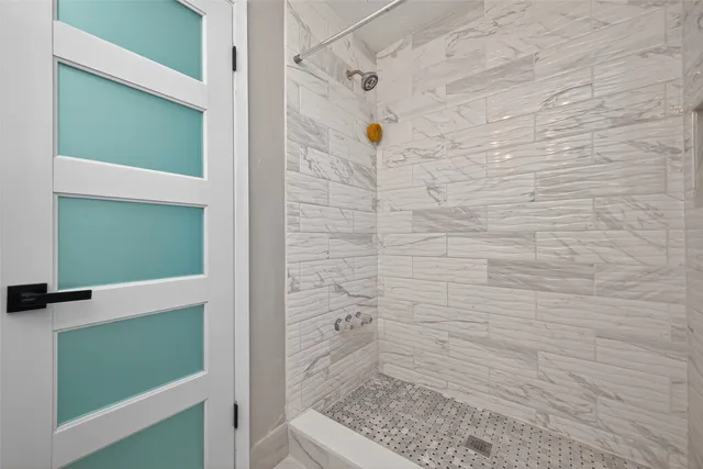a bathroom with a shower